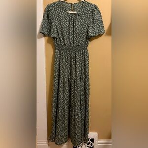 Green Floral Maxi Dress